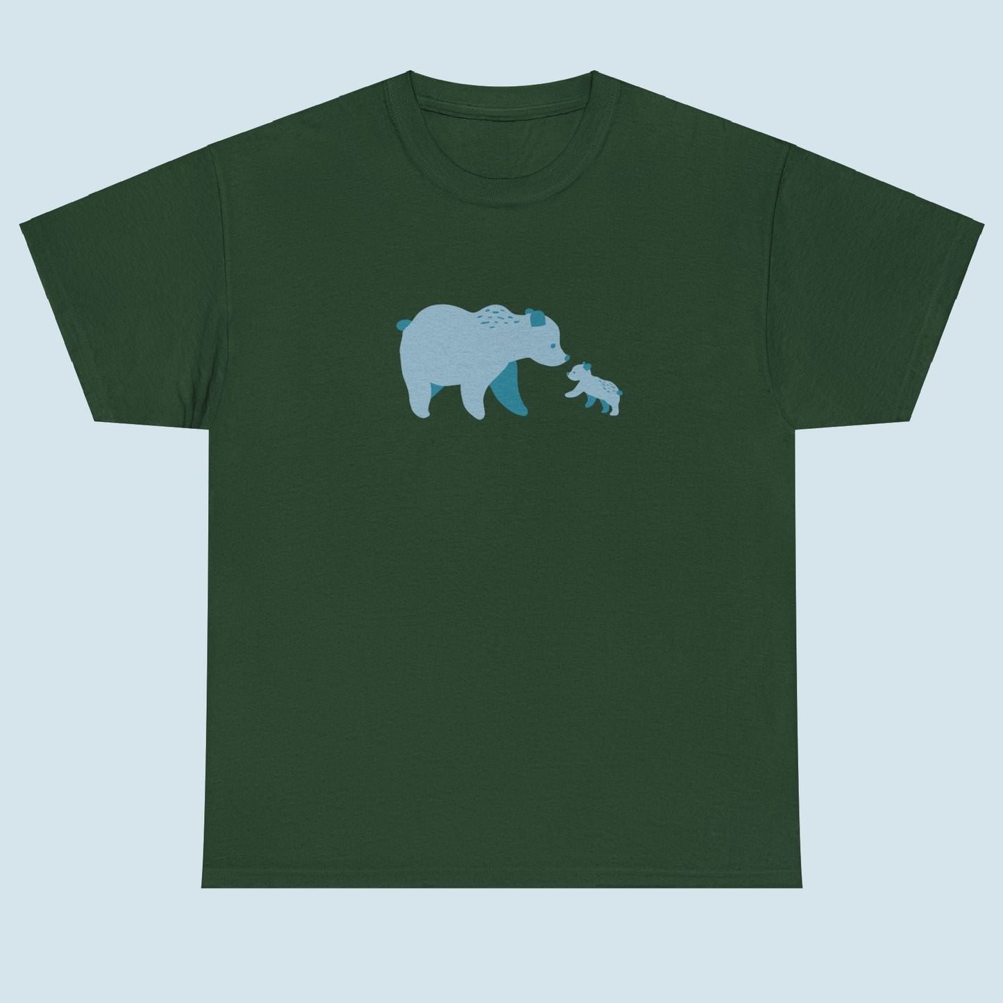 Unisex T-shirt with blue bear family print
