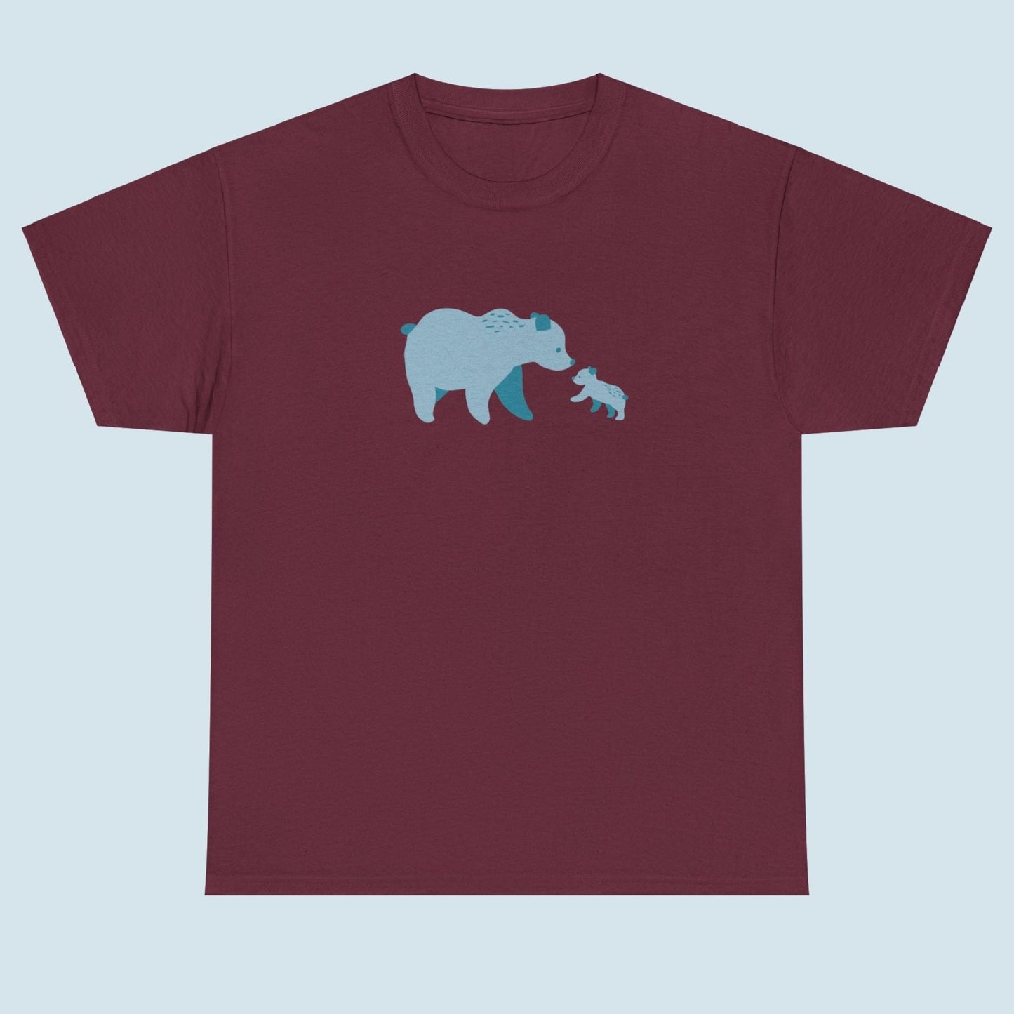 Unisex T-shirt with blue bear family print