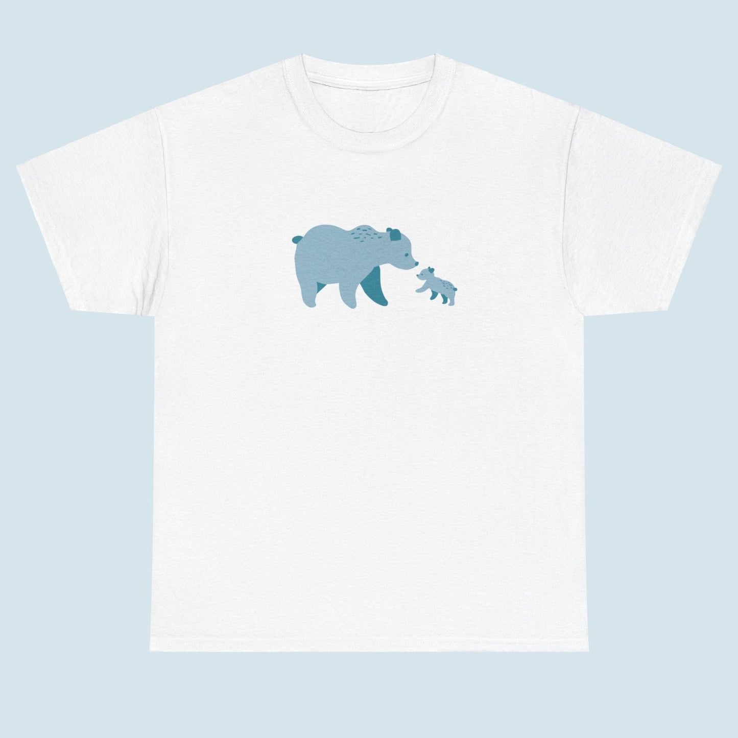 Unisex T-shirt with blue bear family print