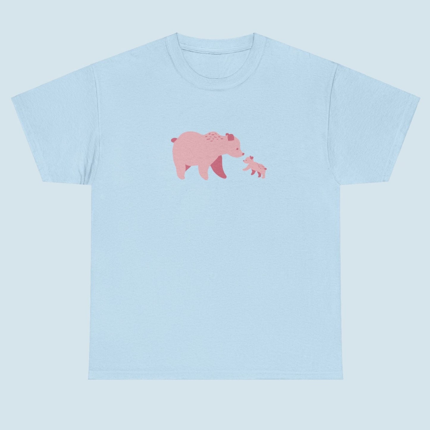 Unisex T-shirt with pink bear fam print