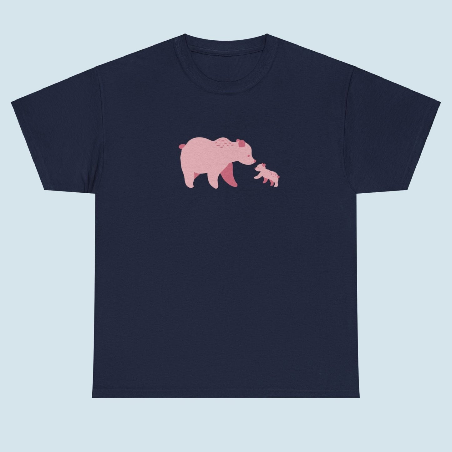 Unisex T-shirt with pink bear fam print