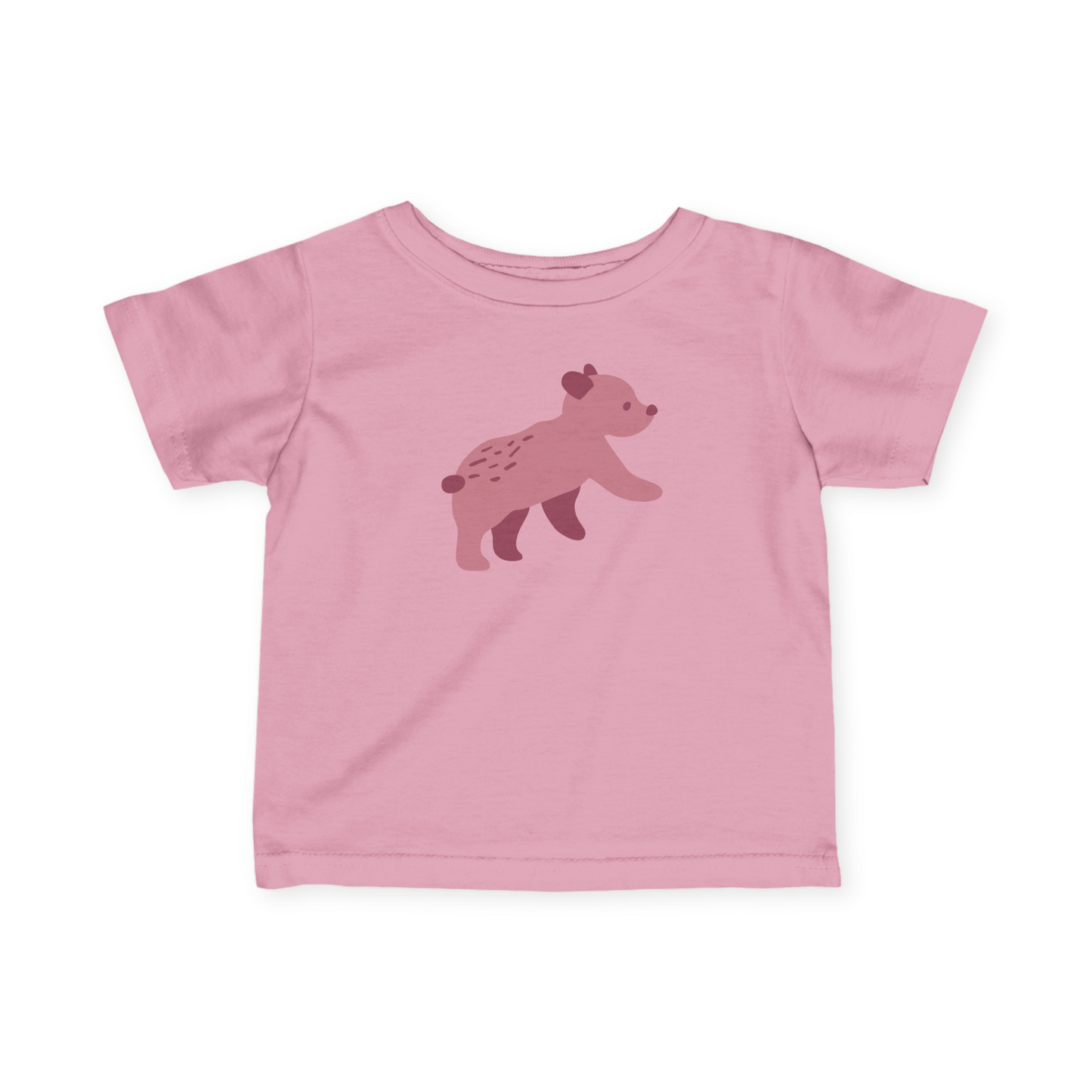 A pink toddler T-shirt with pink Runaway Cub print.