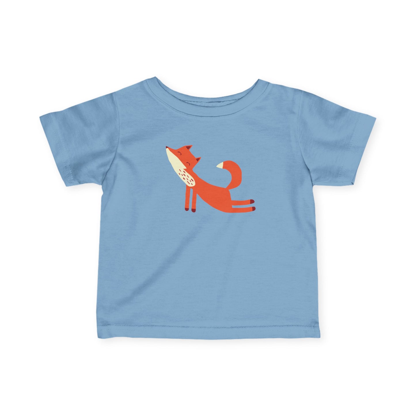 Blue t-shirt with Playful fox print.