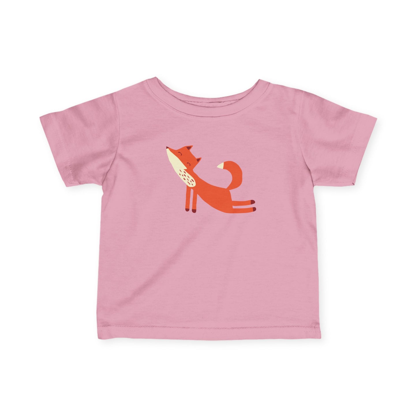 Pink t-shirt with Playful fox print.