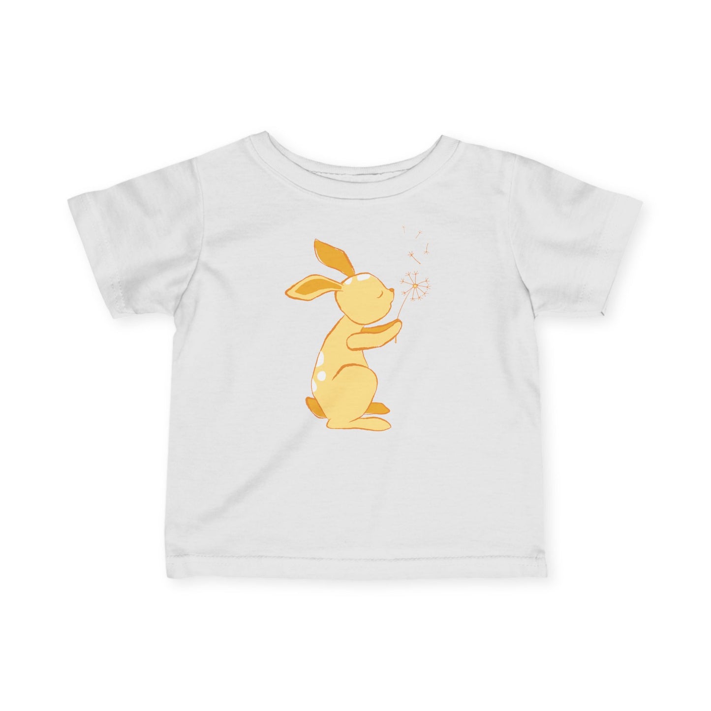 White t-shirt with Dandelion print.