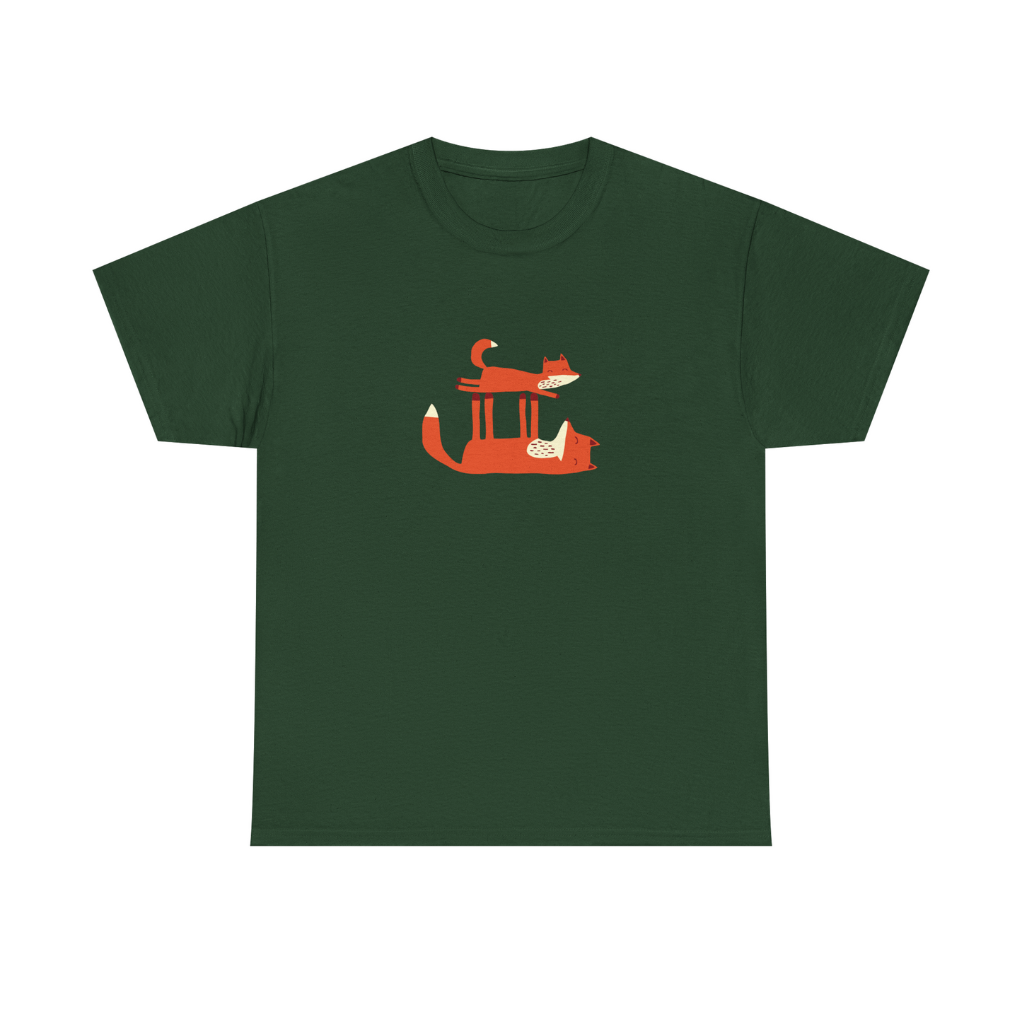Forest green unisex cotton T-shirt with playtime print