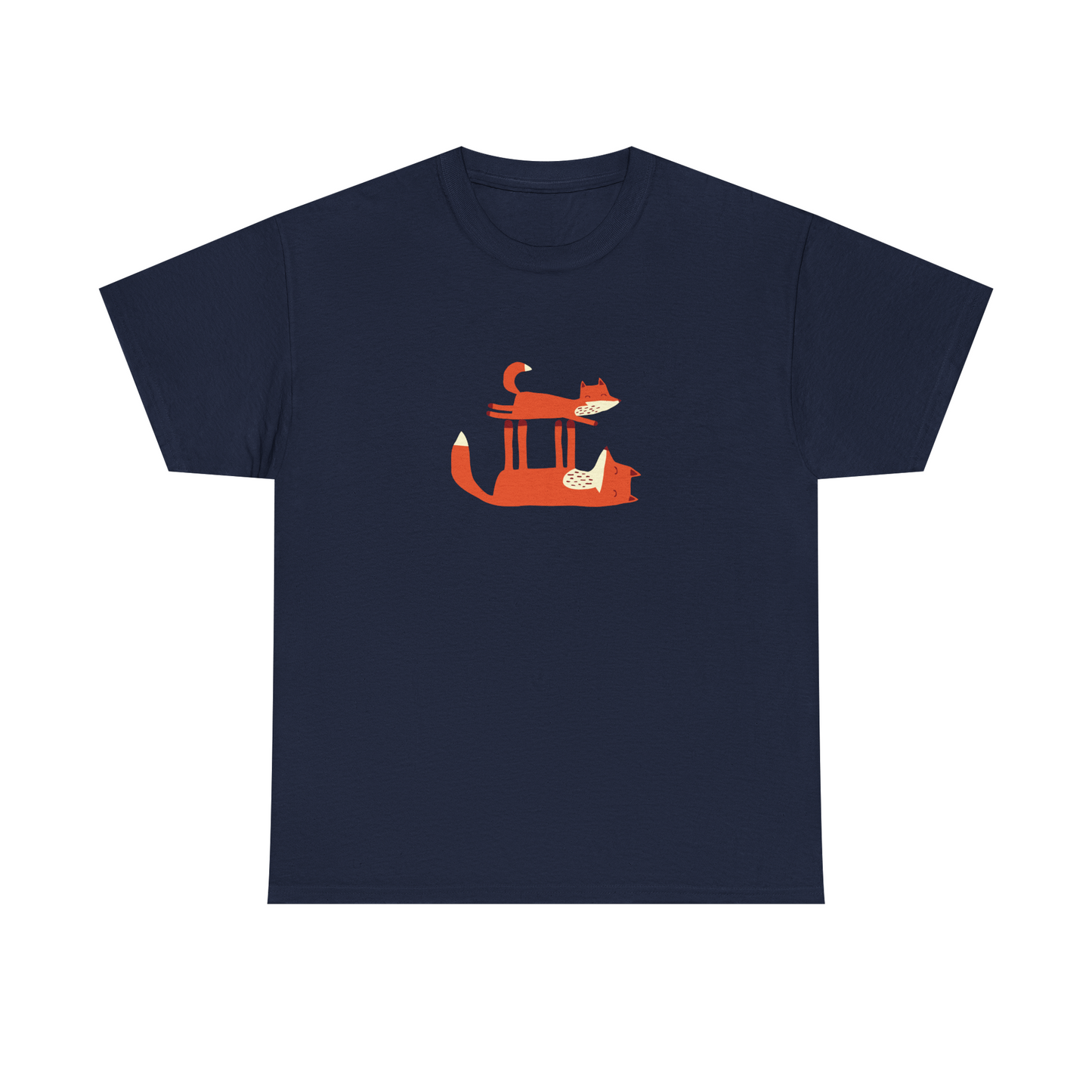 Navy unisex cotton T-shirt with playtime print