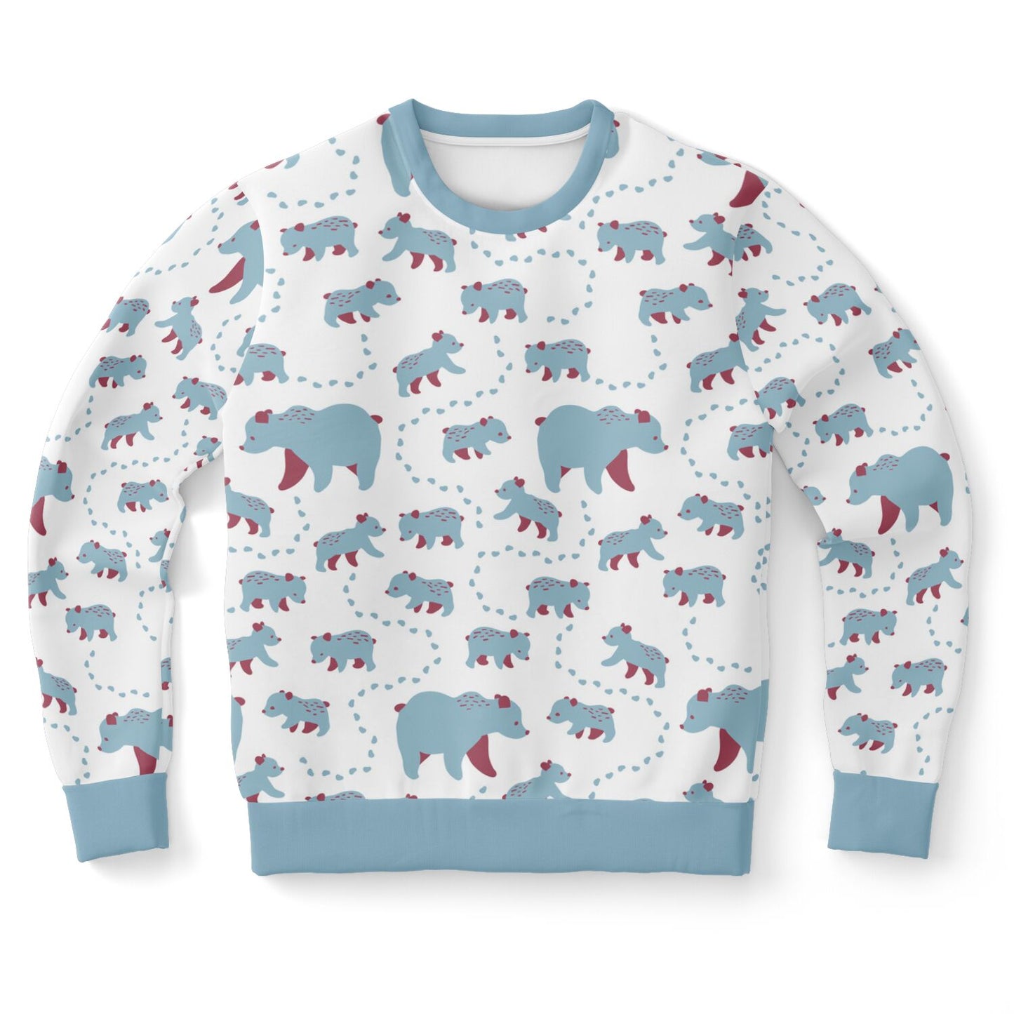 Unisex sweatshirt with blue Runaway Cubs -pattern.