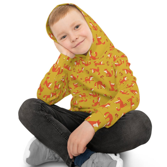 Playful Fox Yellow – Children's Hoodie