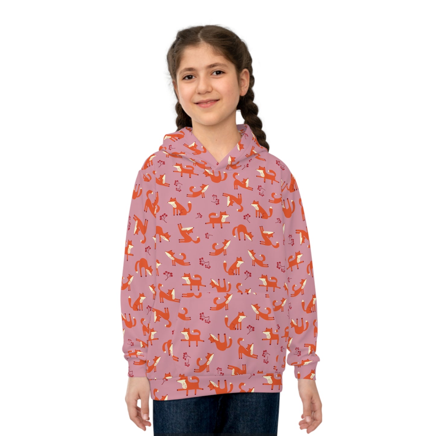 Playful Fox Pink – Children's Hoodie