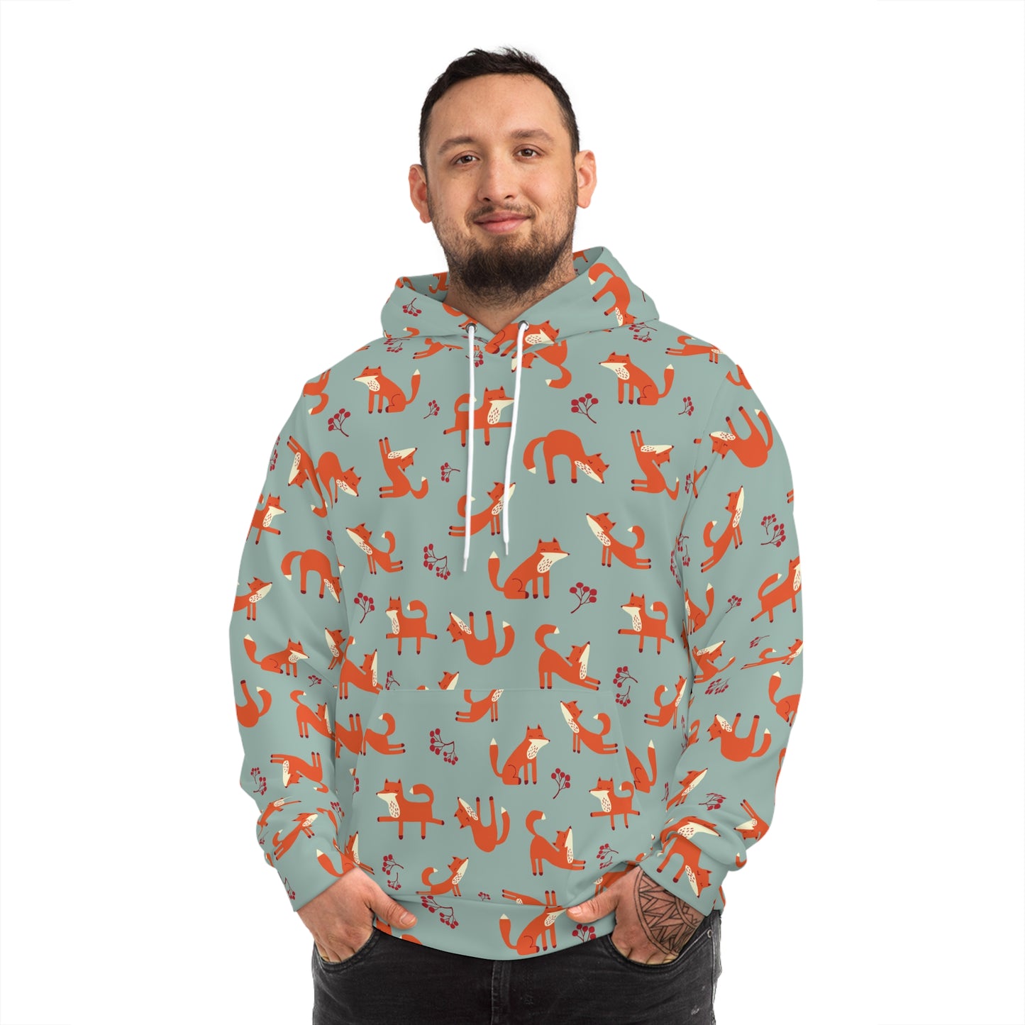 Playful Fox Lichen Green – Hoodie