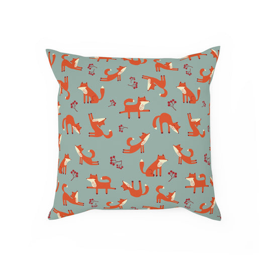 Playful Fox Lichen Green – Cushion