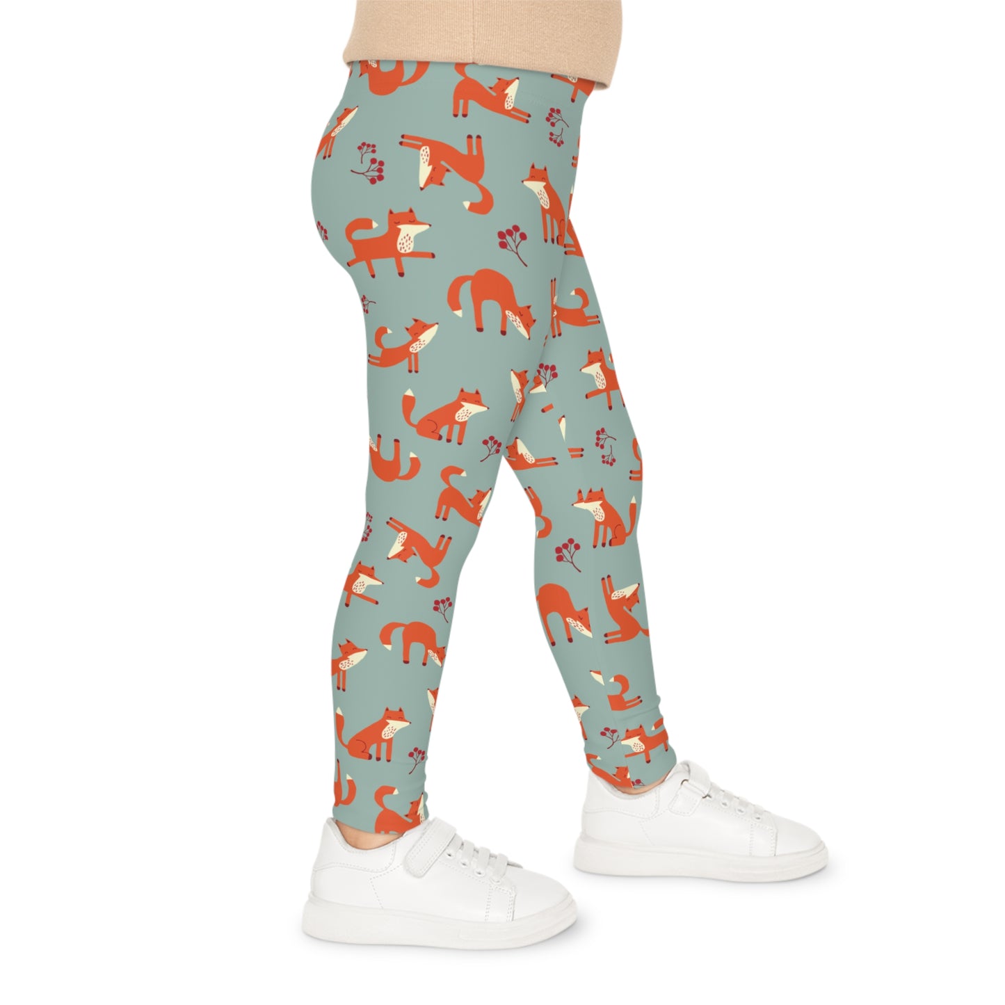 Playful Fox Lichen Green – Kids' Leggings