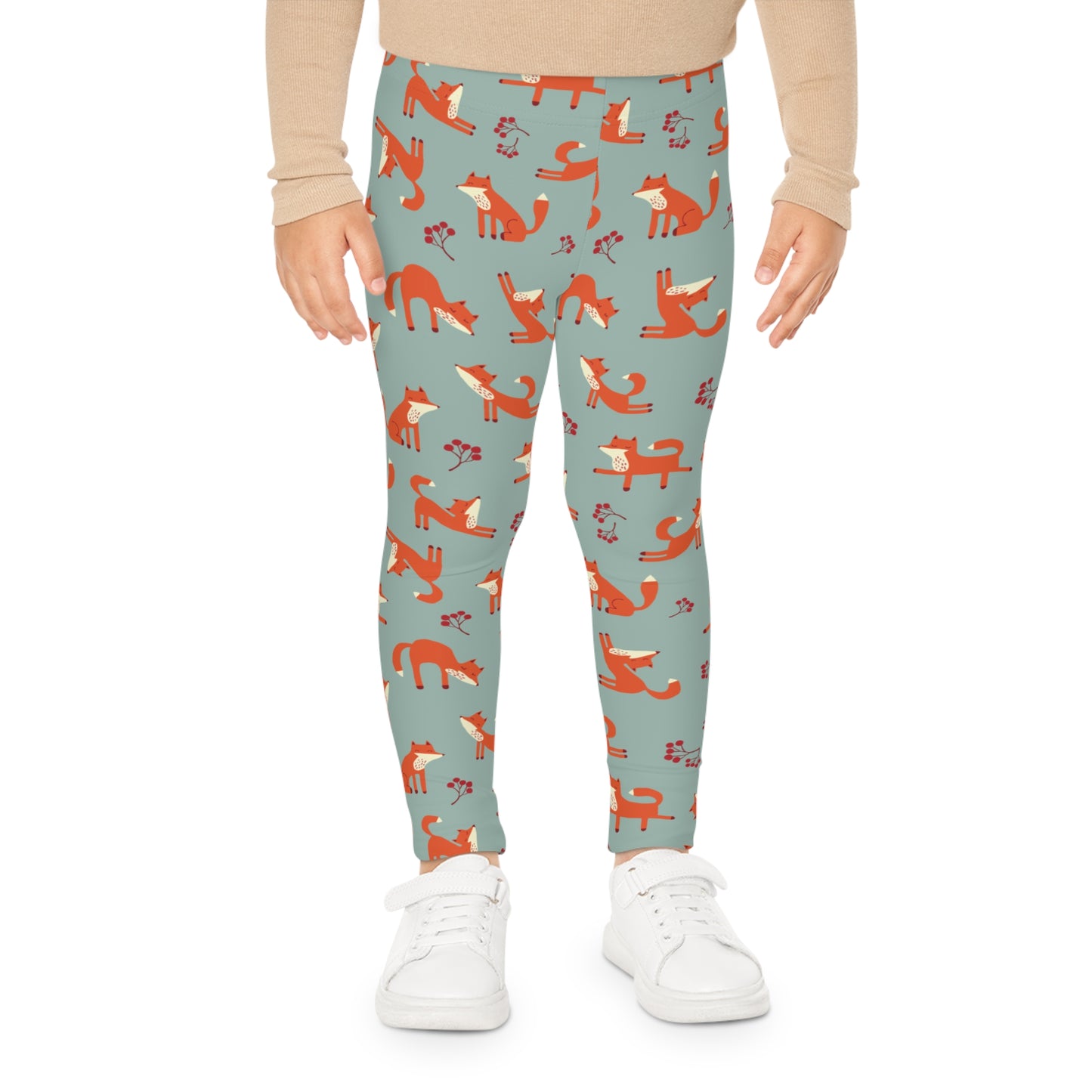Playful Fox Lichen Green – Kids' Leggings