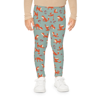 Playful Fox Lichen Green – Kids' Leggings