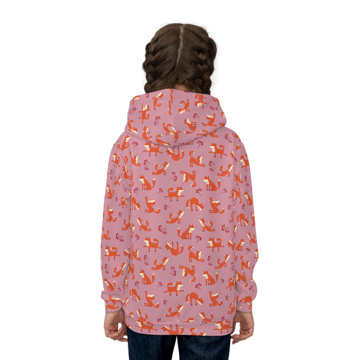 Playful Fox Pink – Children's Hoodie