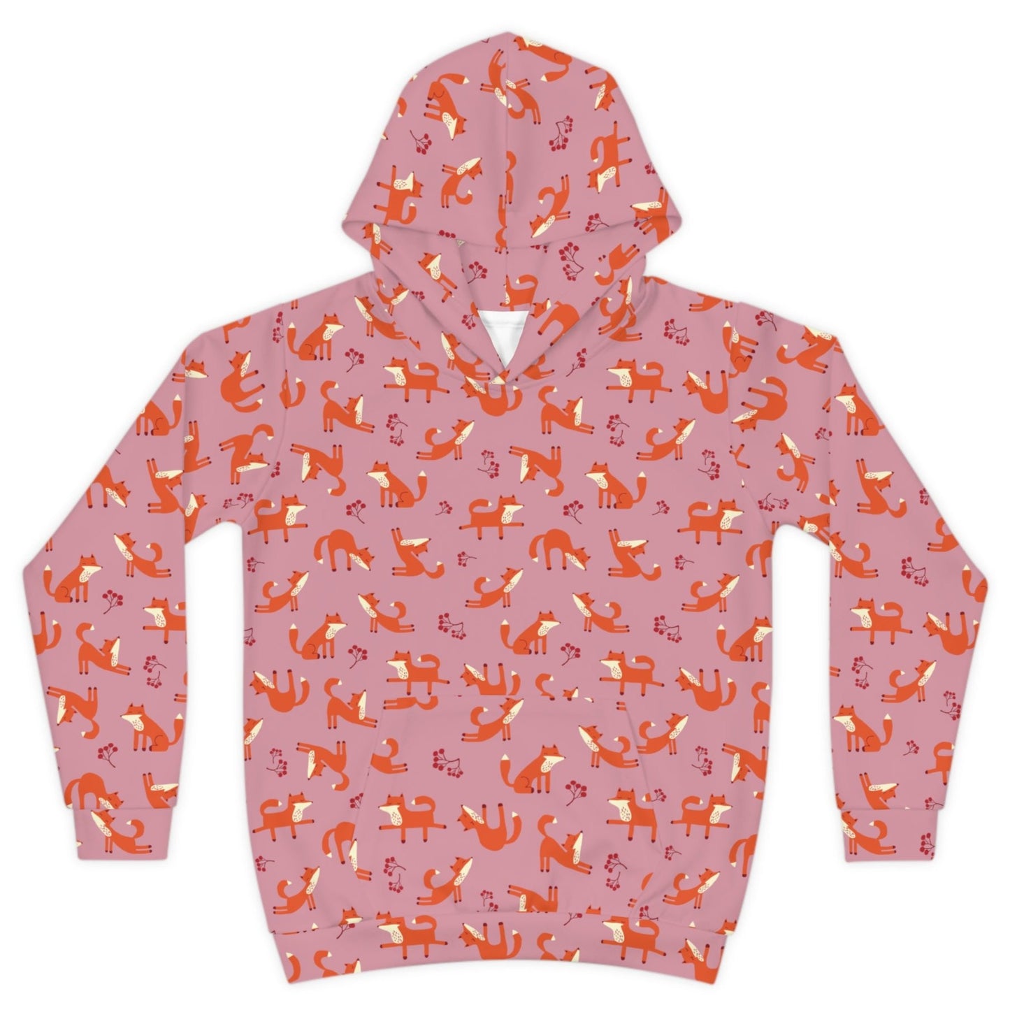 Playful Fox Pink – Children's Hoodie