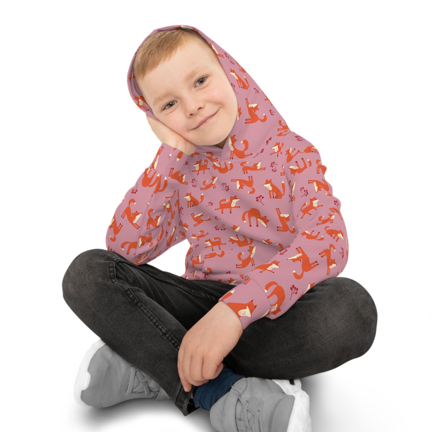 Playful Fox Pink – Children's Hoodie