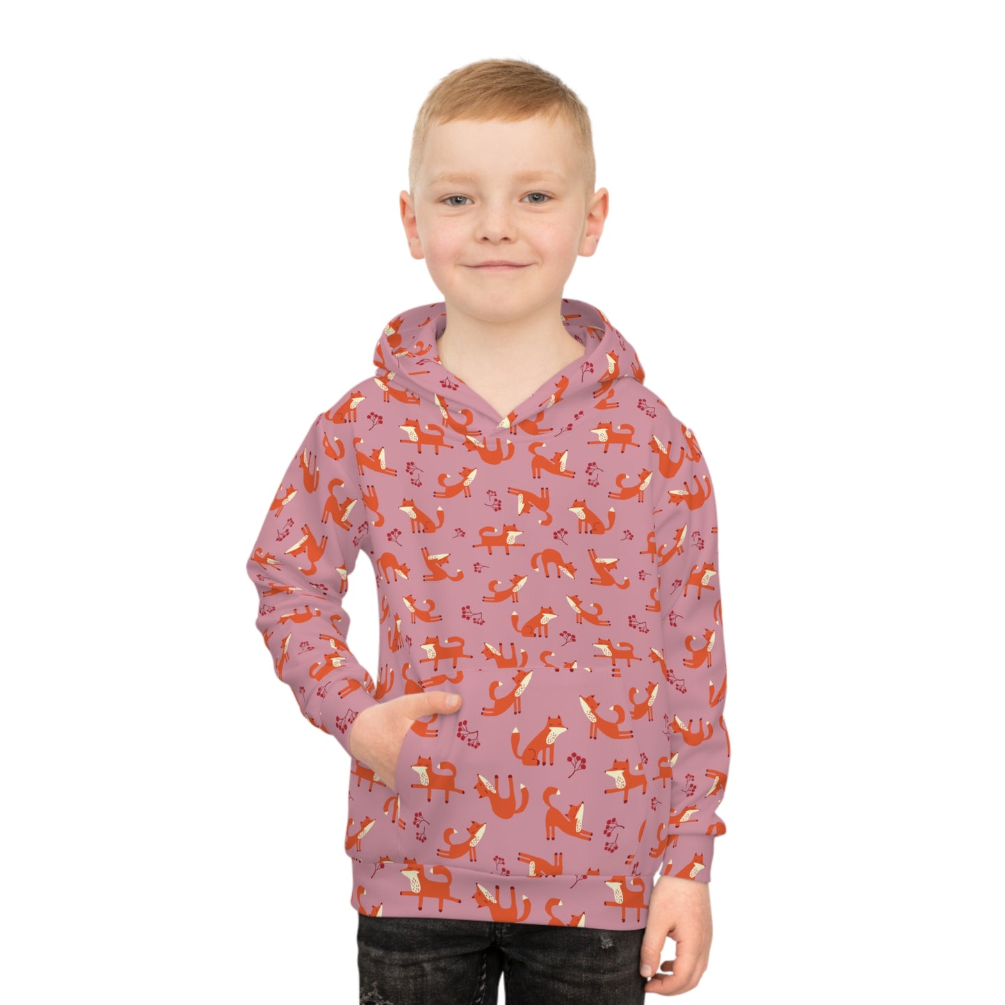 Playful Fox Pink – Children's Hoodie