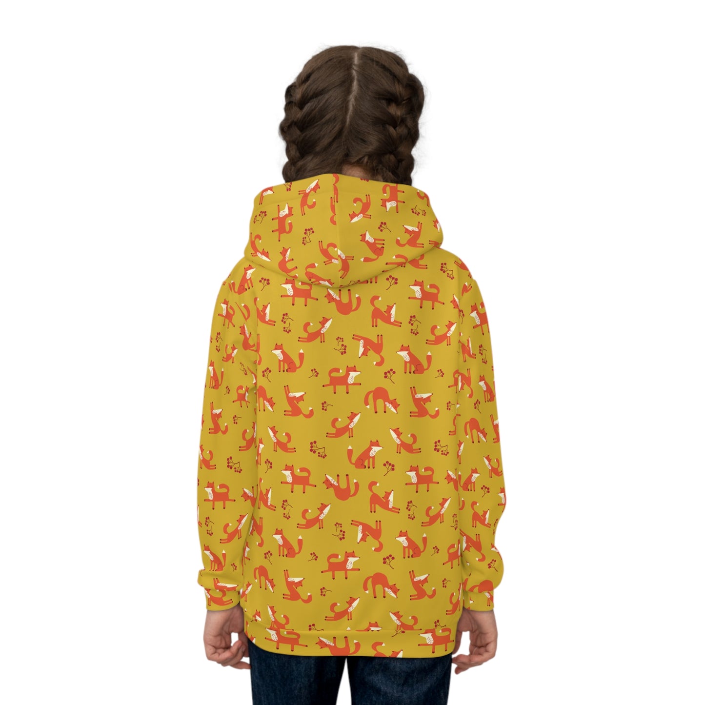 Playful Fox Yellow – Children's Hoodie