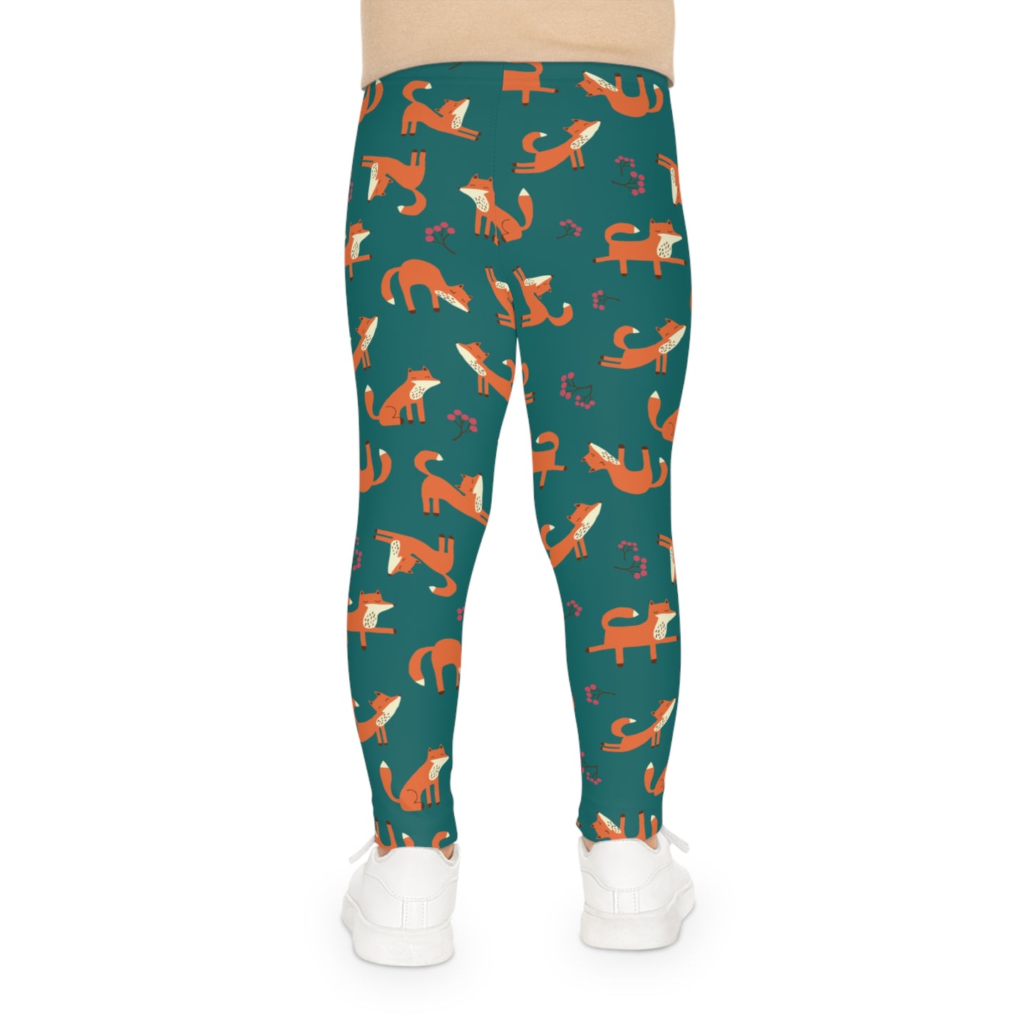 Playful Fox Forest Green – Kids' Leggings