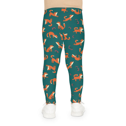 Playful Fox Forest Green – Kids' Leggings