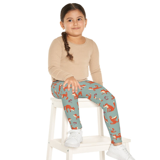 Playful Fox Lichen Green – Kids' Leggings