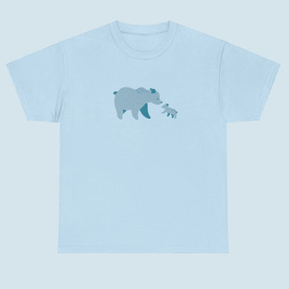 Unisex T-shirt with blue bear family print