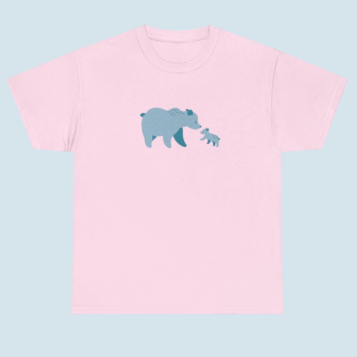 Unisex T-shirt with blue bear family print