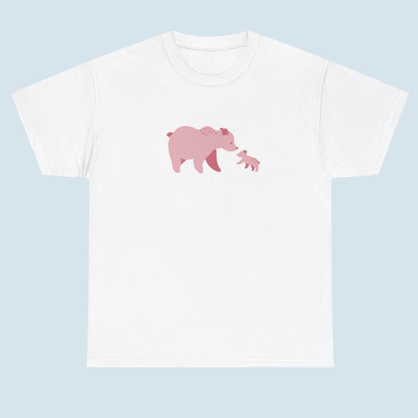 Unisex T-shirt with pink bear fam print