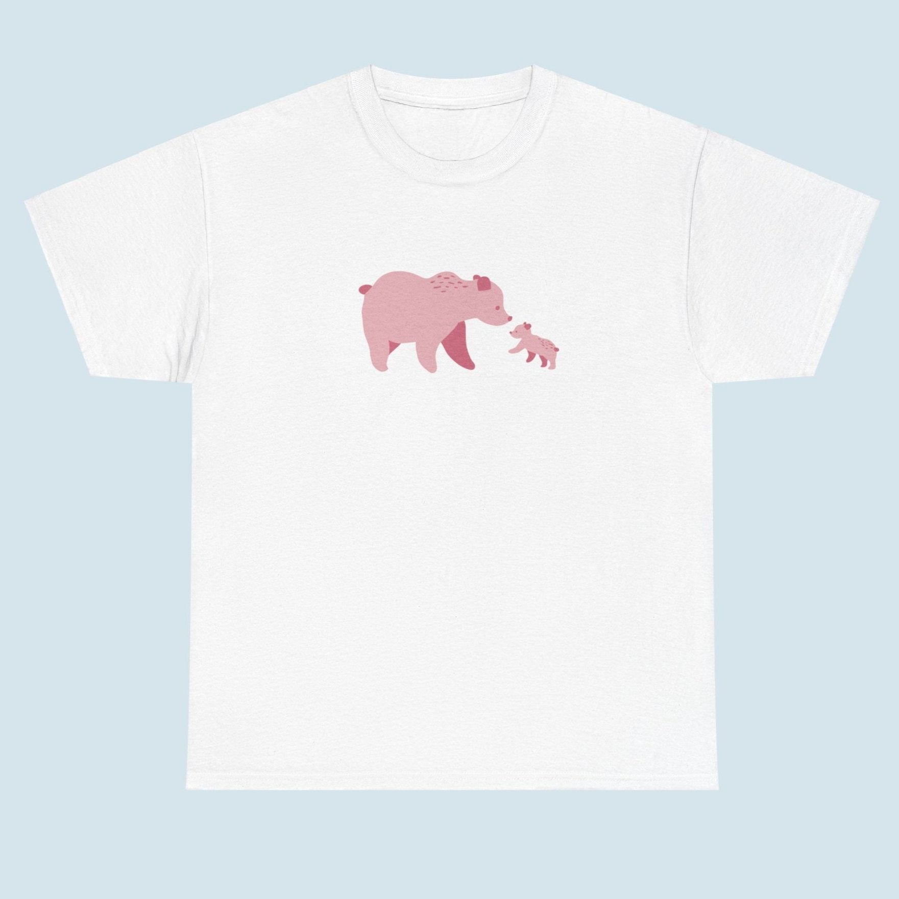Unisex T-shirt with pink bear fam print