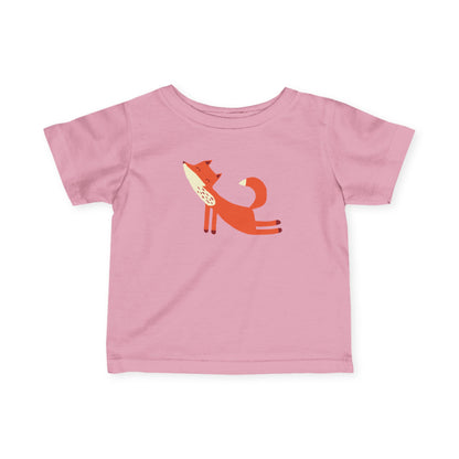 Pink t-shirt with Playful fox print.