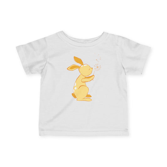 White t-shirt with Dandelion print.