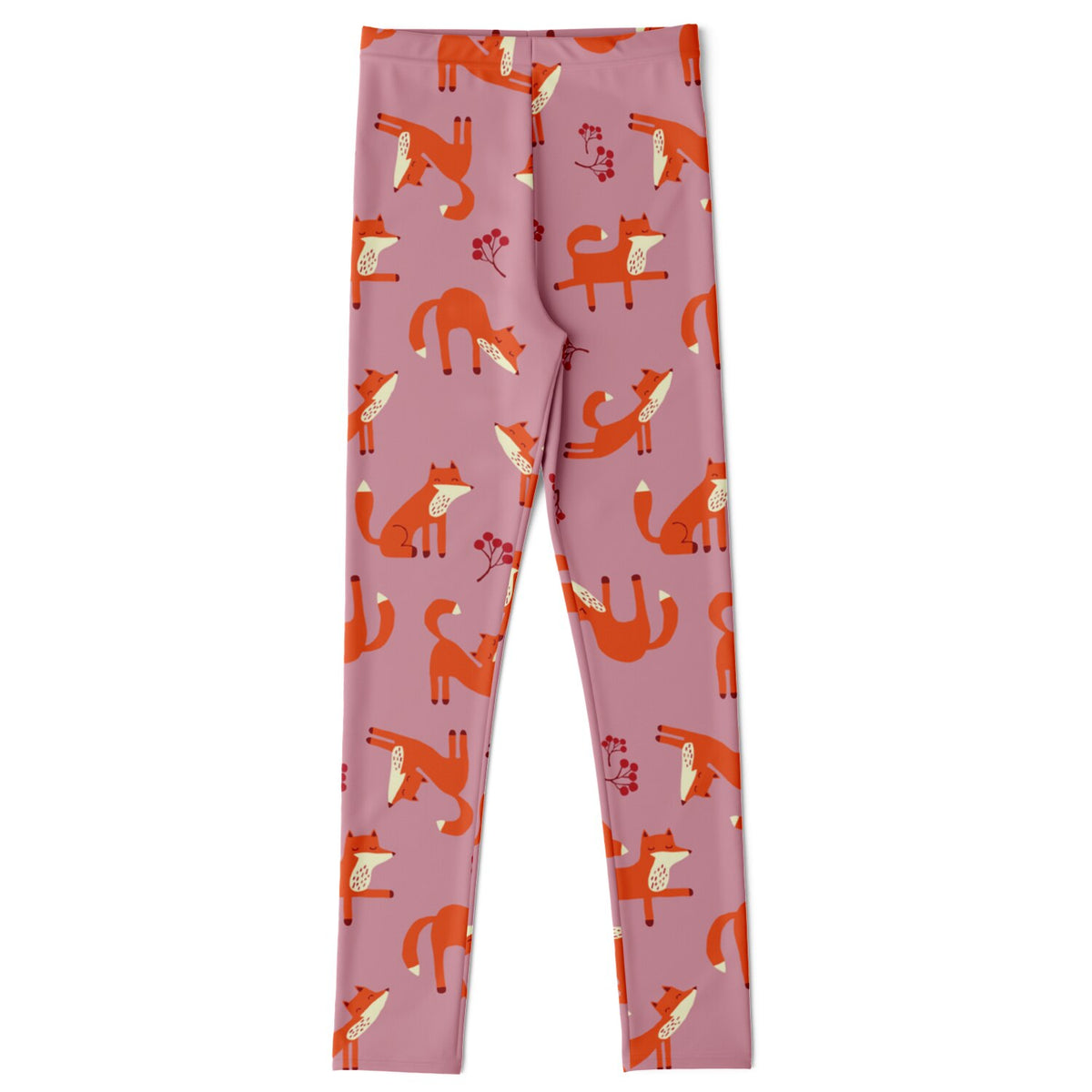 Kids fox print leggings in pink