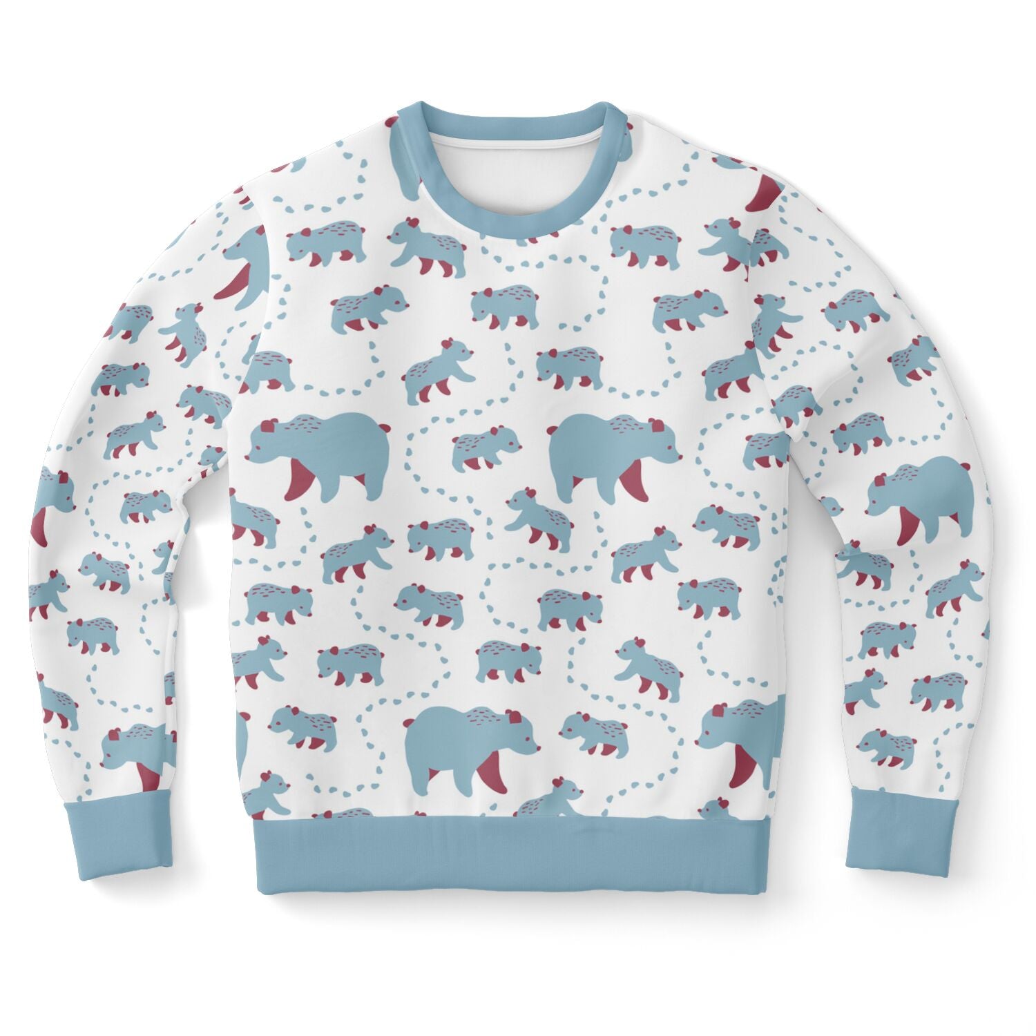 Unisex sweatshirt with blue Runaway Cubs -pattern.